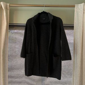 J. Crew Open-Front Sweater-Blazer Heather Coal XXXS